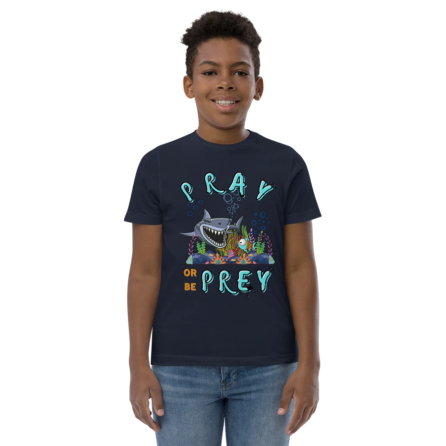 Pray Or Be Prey Funny Christian Kids T-Shirt product image (2)