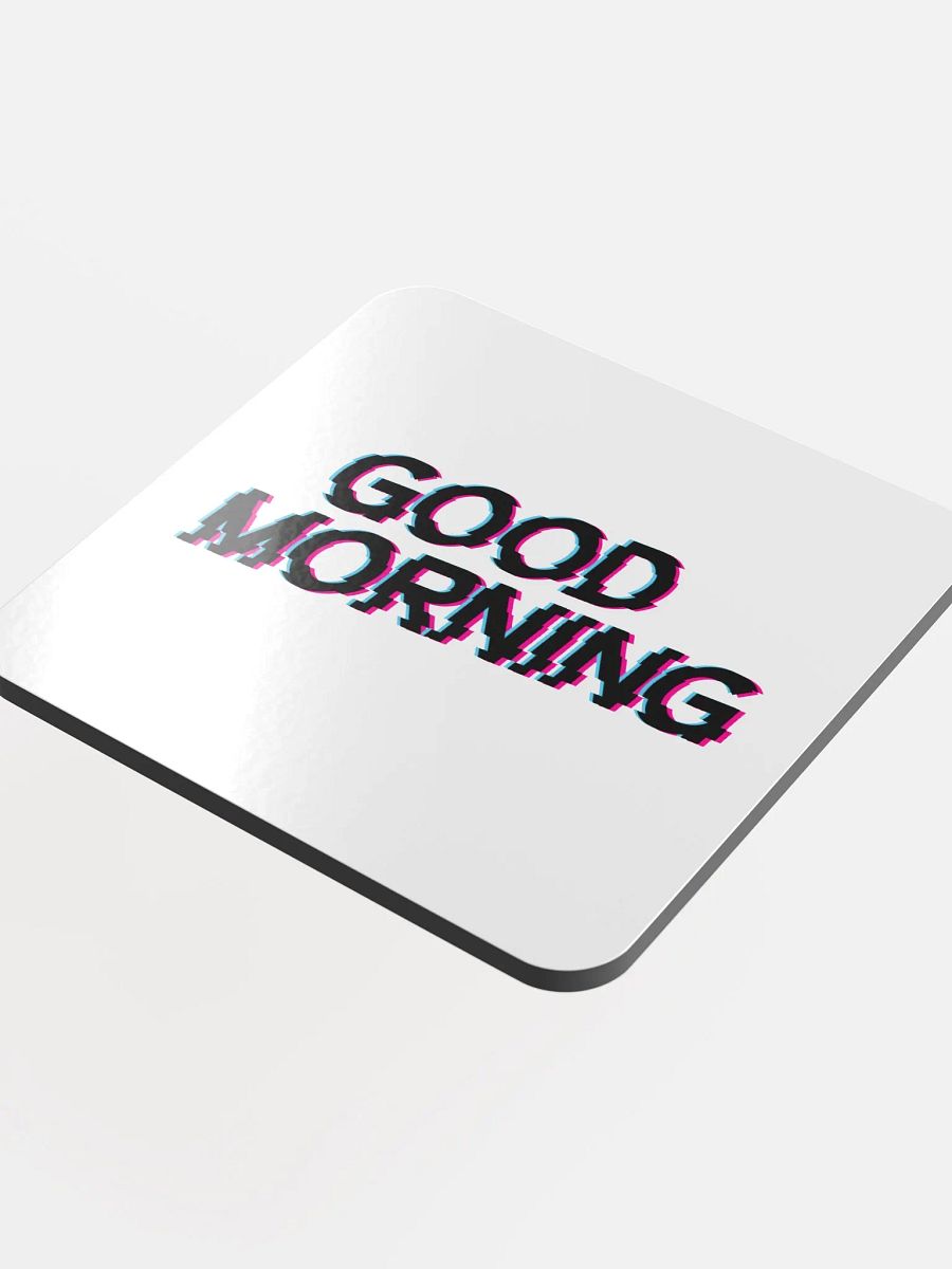 Good Morning Glossed Cork Coaster product image (4)