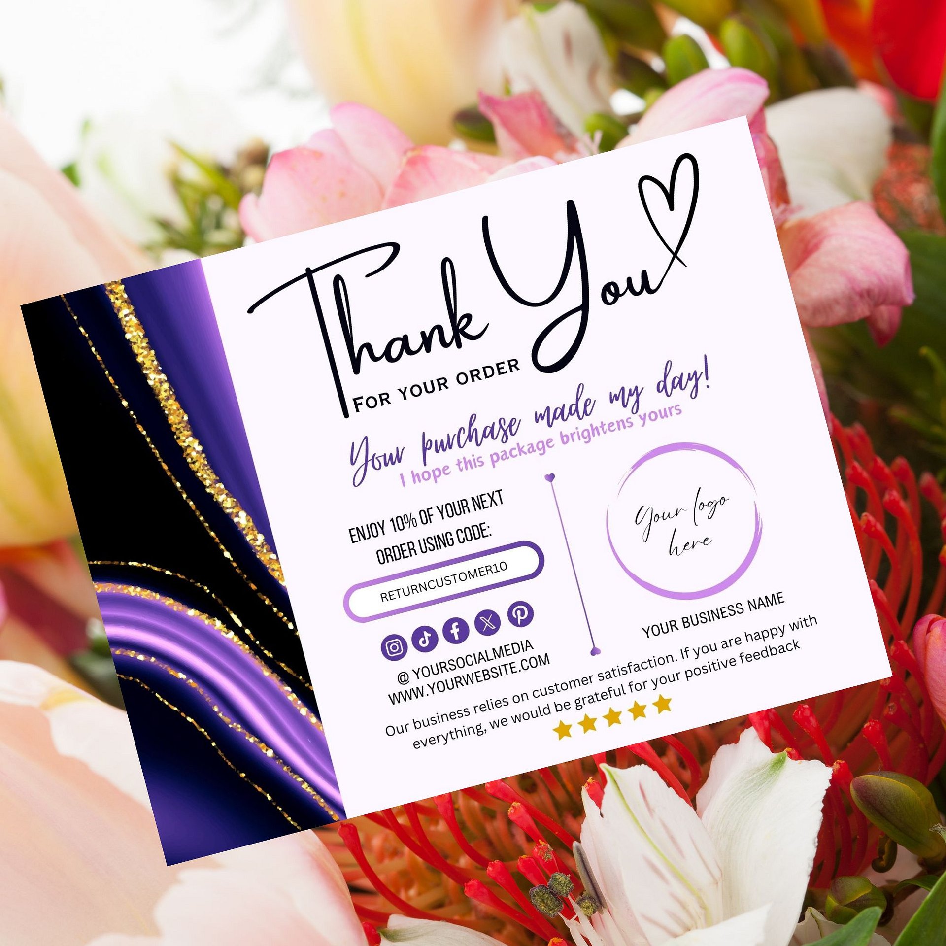 Amethyst - Thank You Card Template product image (4)
