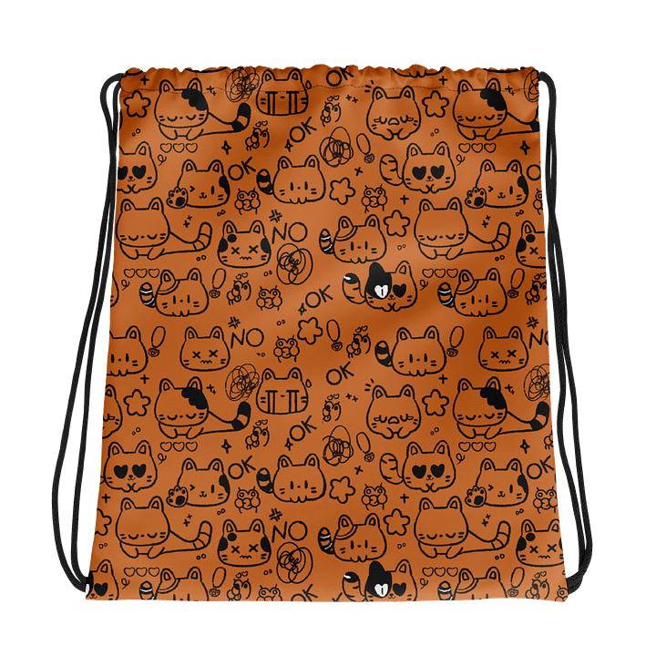 Cute Cat Doodles - Orange Drawstring Bag product image (1)