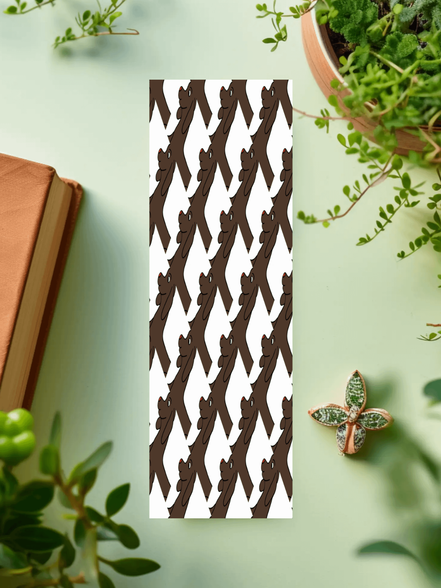 Cute Cartoon Brown Retriever Pattern Laminated Bookmark with Tassel for the Dog Loving Book Reader in Your Life product image (1)