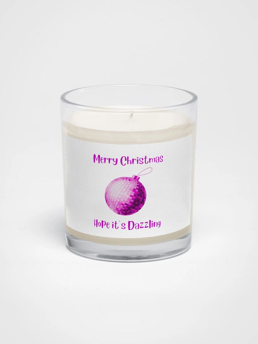 Dazzling Mirrorball Christmas Candle - Pink product image (1)