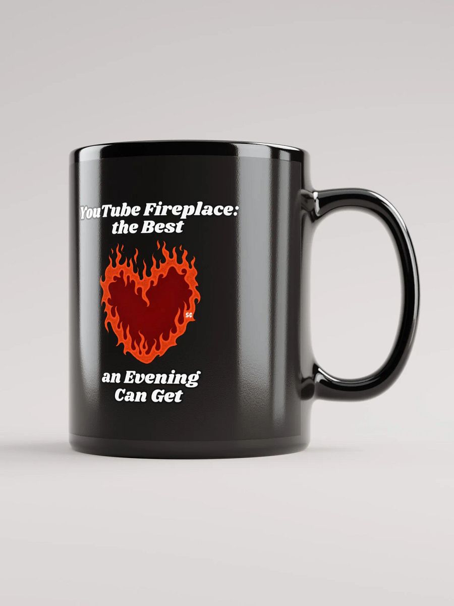 Flaming Heart - YouTube Fireplace: The Best an Evening Can Get | Black Glossy Mug product image (1)