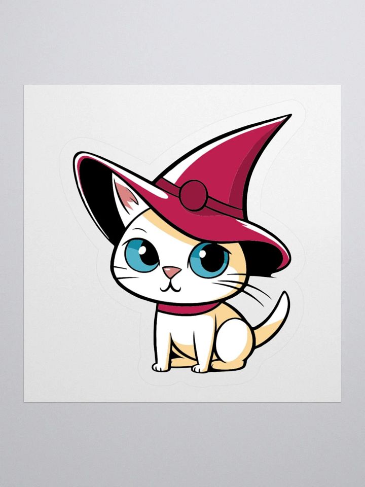 Cute Cat With A Witch's Hat Halloween Funny Sticker product image (1)