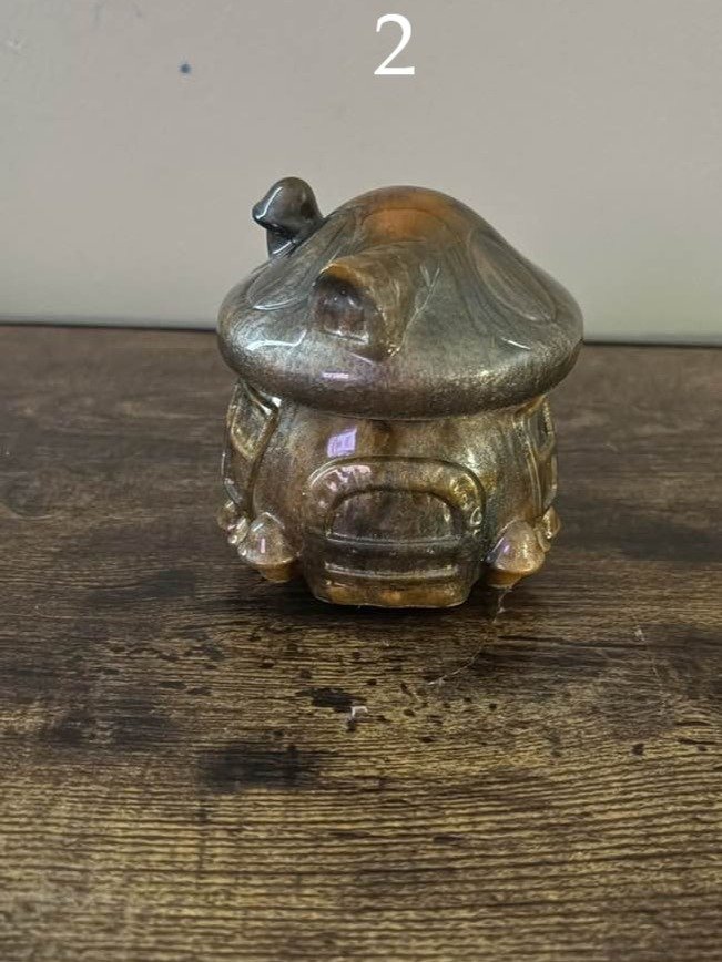 🍄 Handmade Resin Mushroom House Trinket Jars – One of a Kind product image (2)