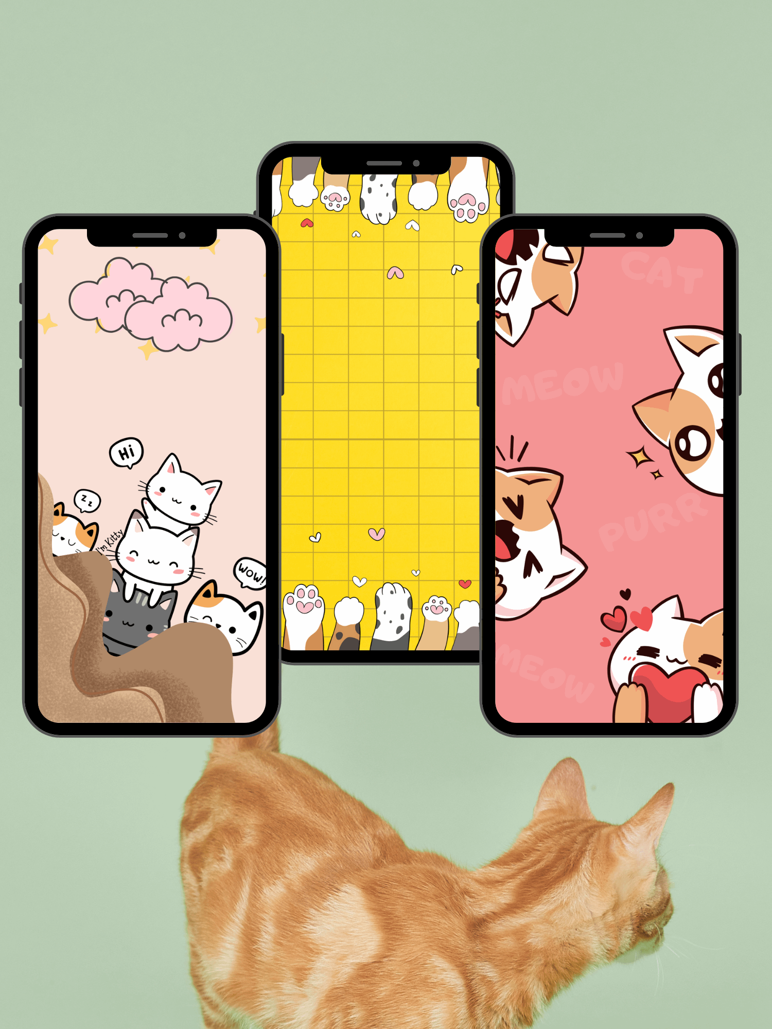 Aesthetic Cute Cat Phone Wallpaper (Set of 15) product image (6)
