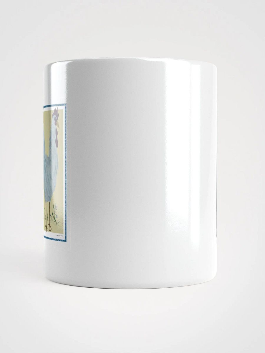 White Glossy Mug with Chicken and yellow background product image (5)