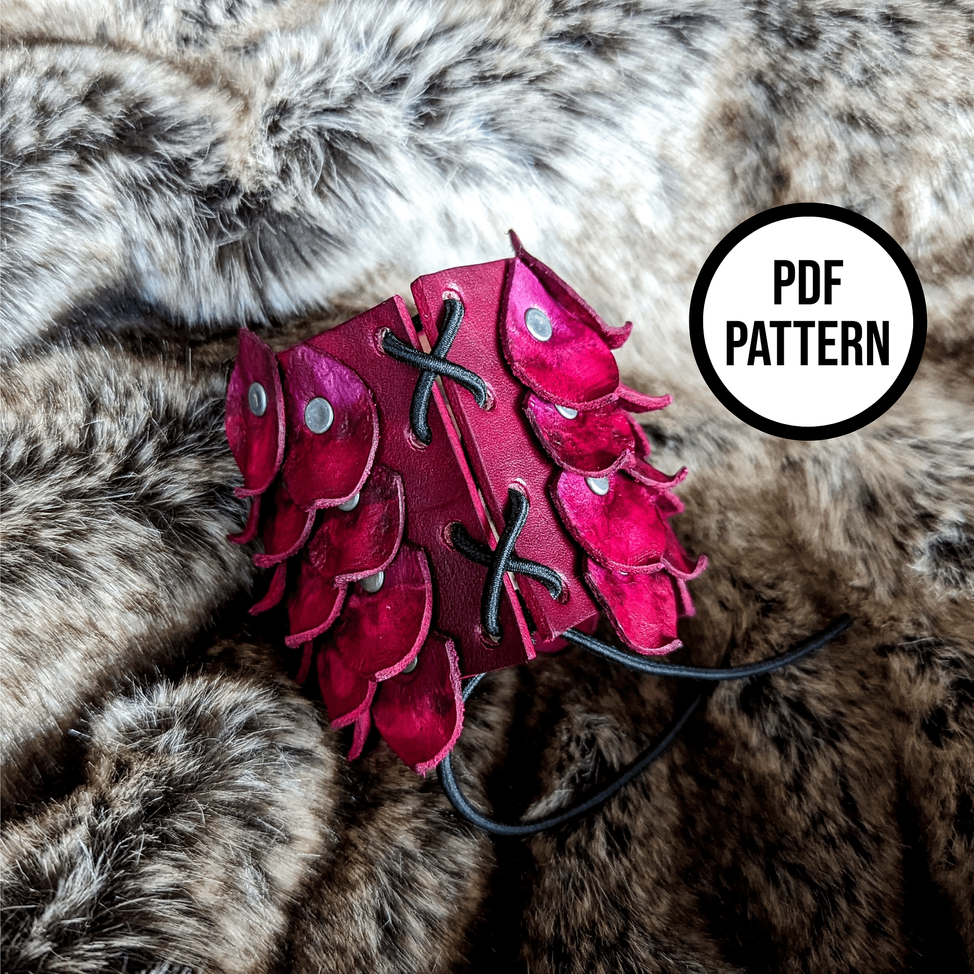 Dragon Scale Leather Cuff PDF Pattern: Rhaenyra Targaryen Inspired product image (3)