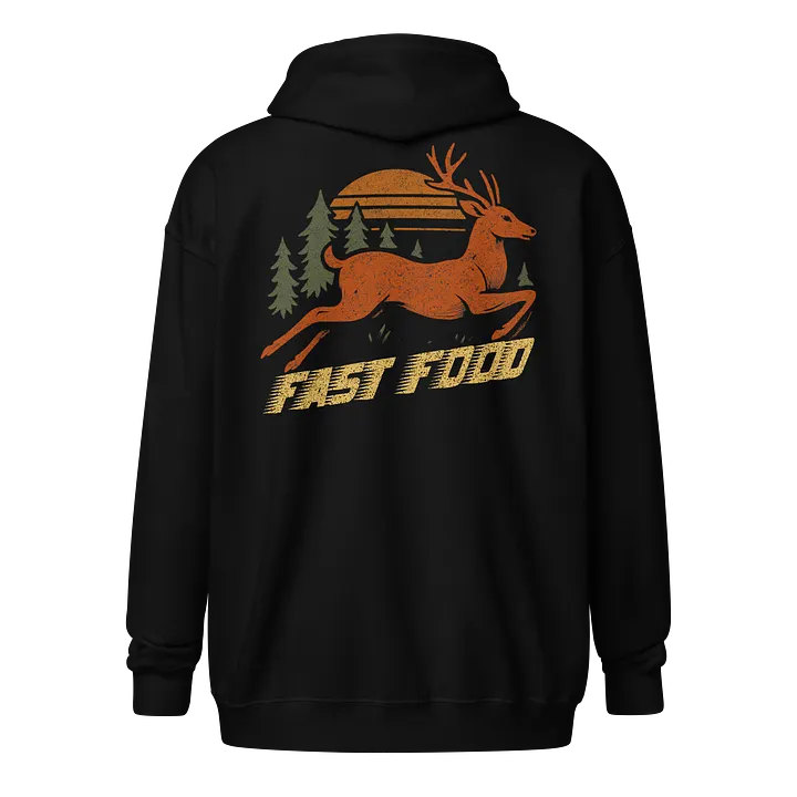 Fast Food Zip Hoodie – Bold Vintage Hunting Sweatshirt product image (1)