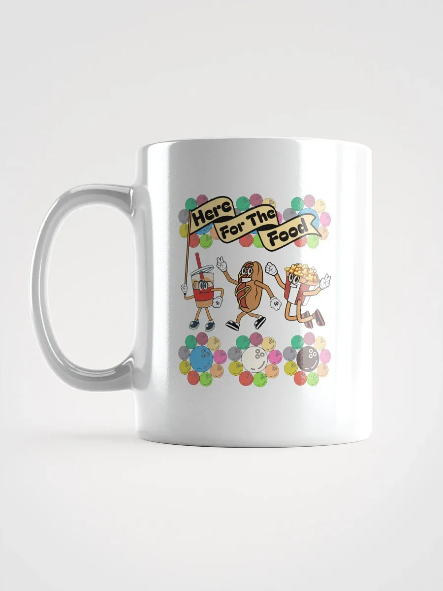 Here For The Food Bowling Foodie Fun White Glossy Mug product image (1)