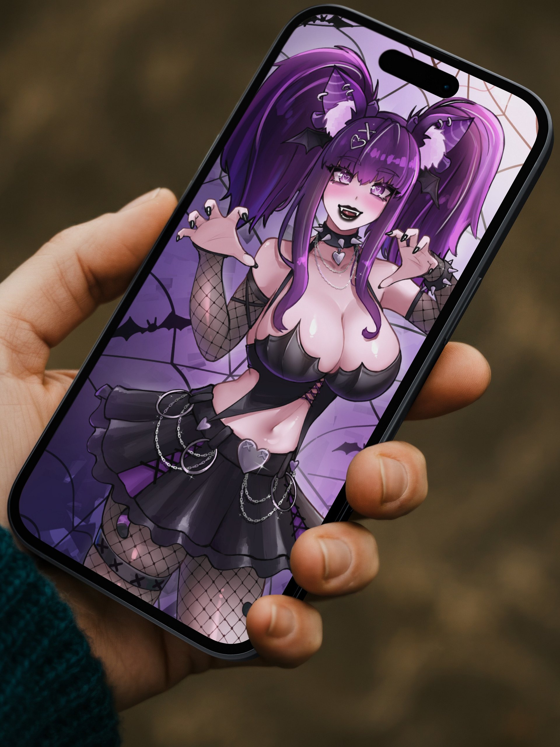 Velvet Gloom Series: 002 Ghoul Giggles Phone Wallpaper Digital Art product image (1)