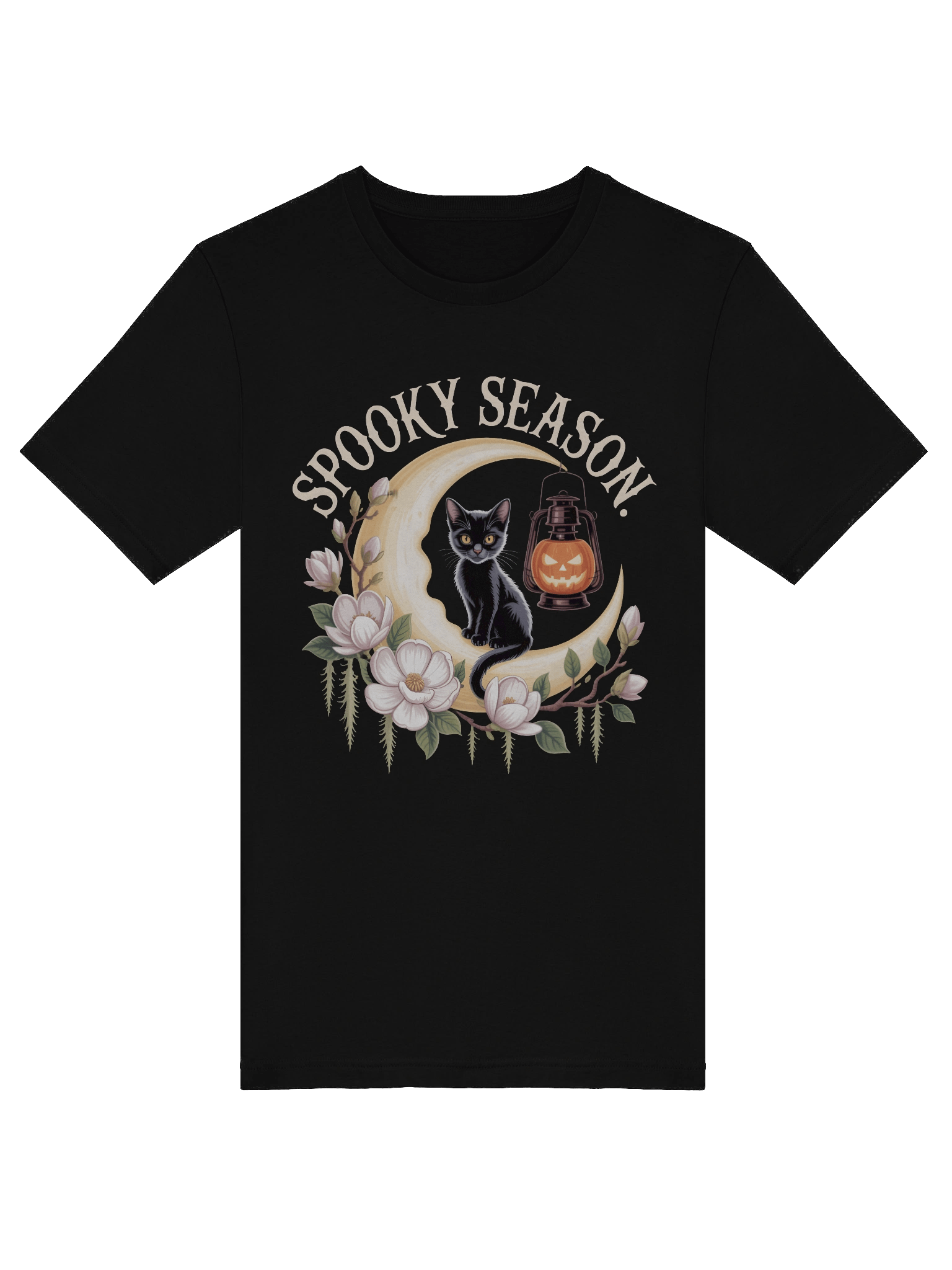 Spooky Season Cat on Moon T-Shirt product image (5)