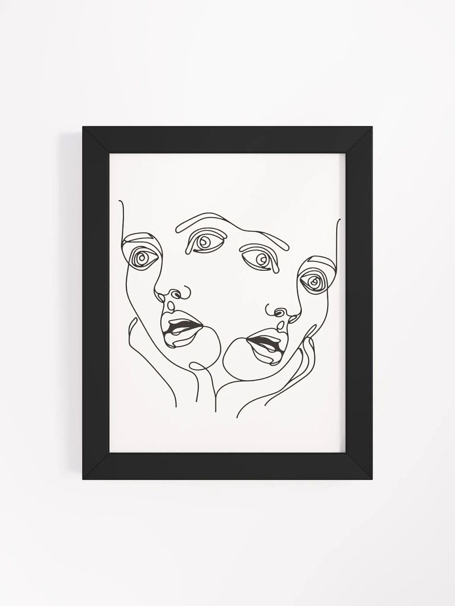 Shocked Female Faces Line Art Design Matte Poster product image (107)