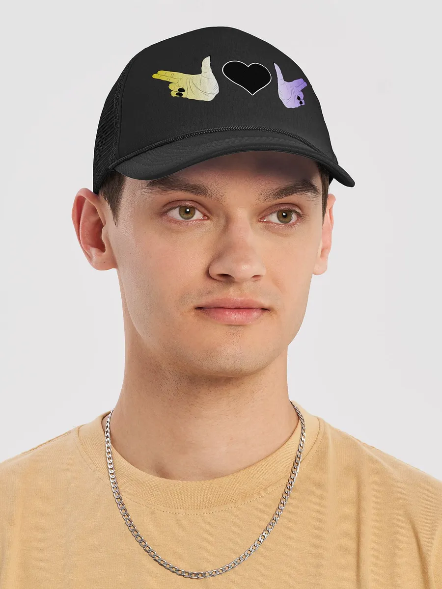 Finger Guns (enby flag) Hat product image (5)