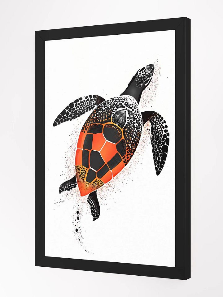 Sea turtle with orange shell - dot art product image (2)