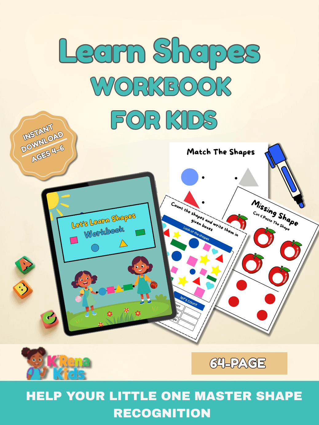 Let’s Learn Shapes Workbook product image (1)