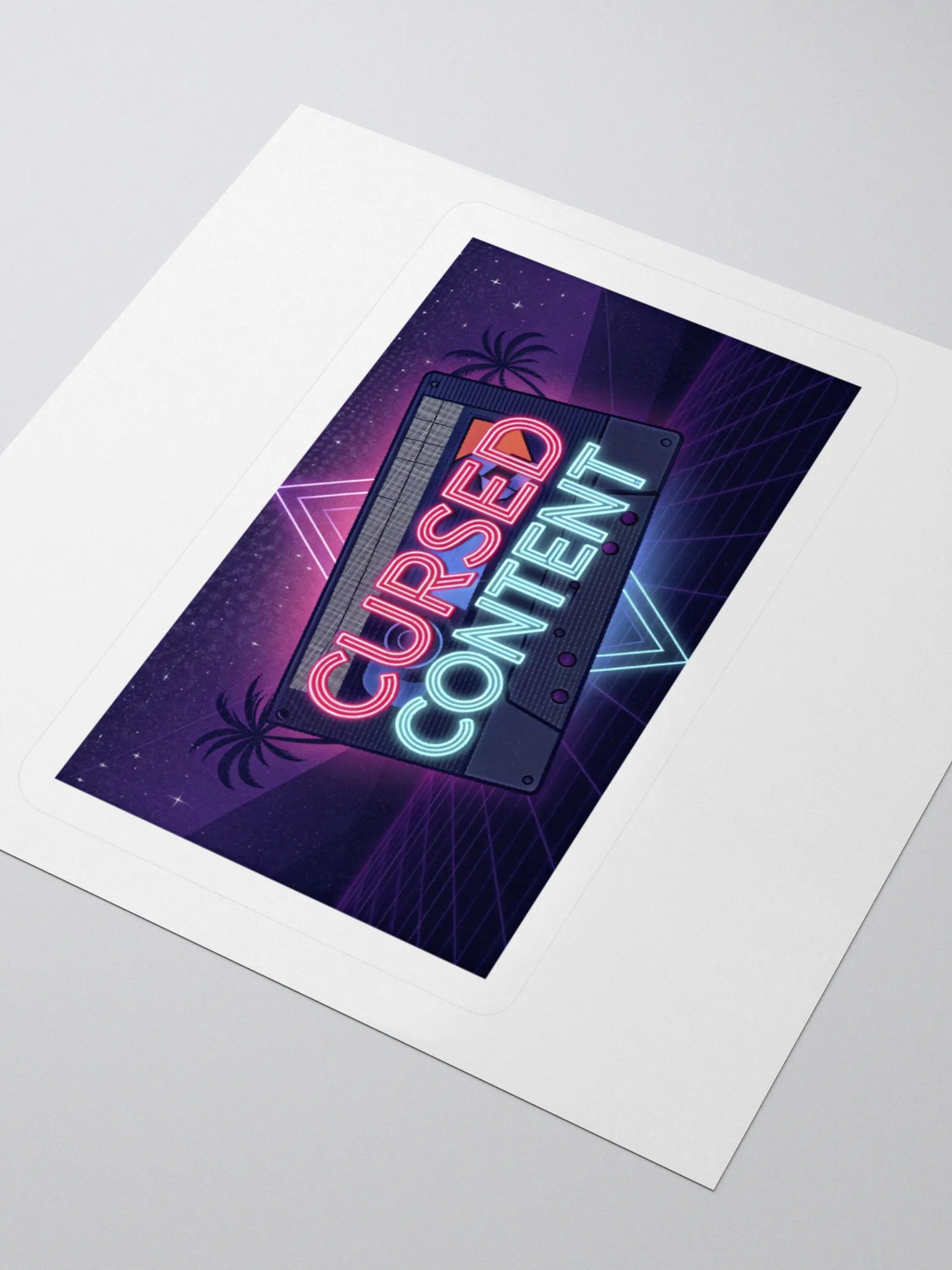 Cursed Content Retro Horror Cassette Sticker: Variant #1 product image (3)