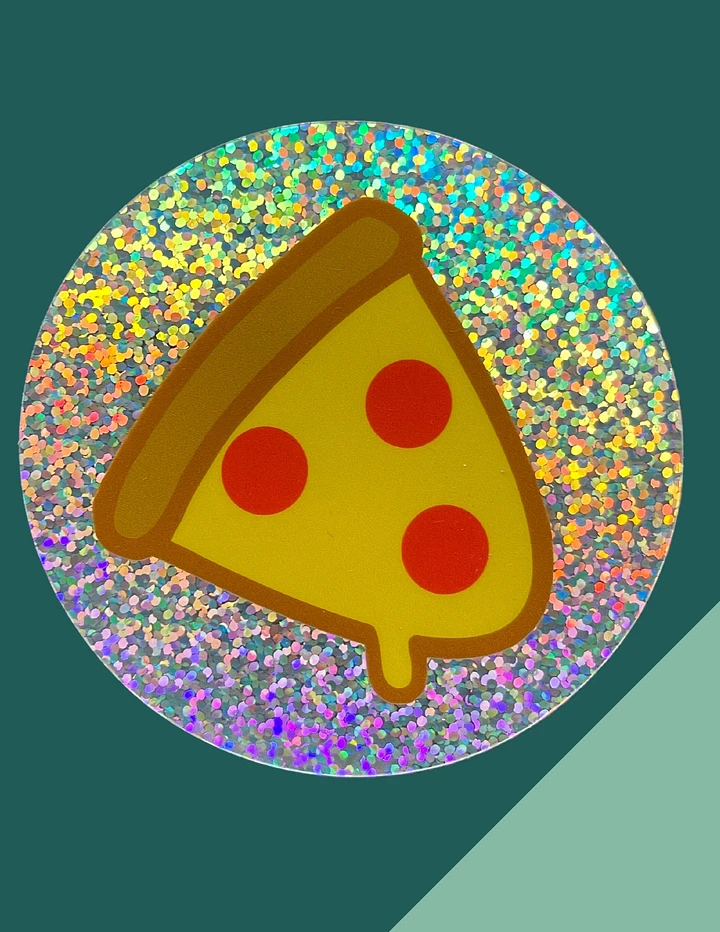 Holographic Glitter Pizza Logo Vinyl Sticker product image (1)
