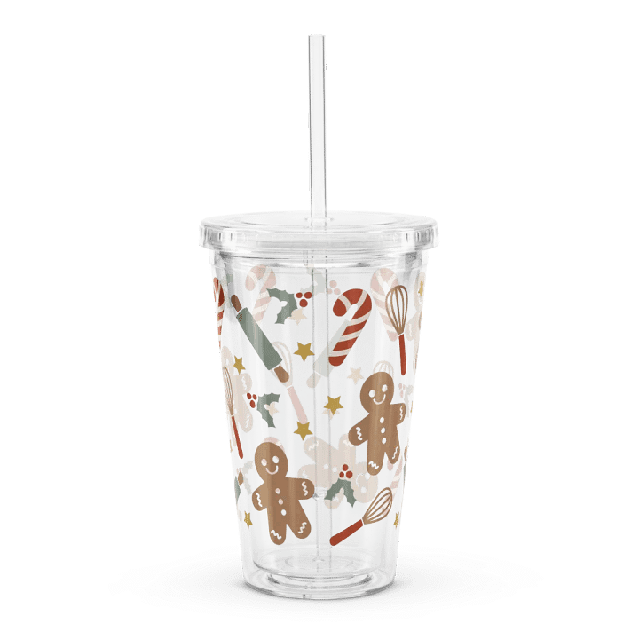 Gingerbread Man Baking Double Wall Clear Plastic Tumbler (16 oz) product image (2)