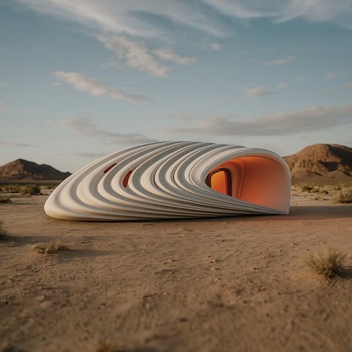 Sahra Flow - Tiny House
.
Sahra Flow is a parametric tiny house nestled in the heart of the Saudi desert. Inspired by the und...