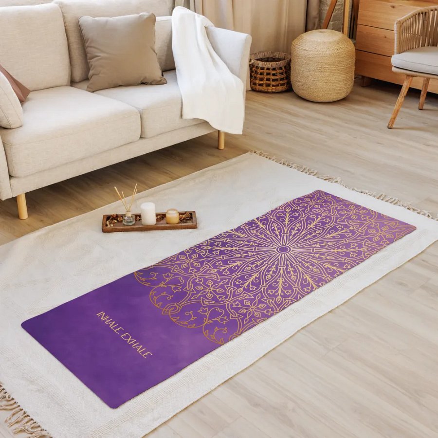 Inhale Exhale Violet Mandala Yoga Mat product image (8)