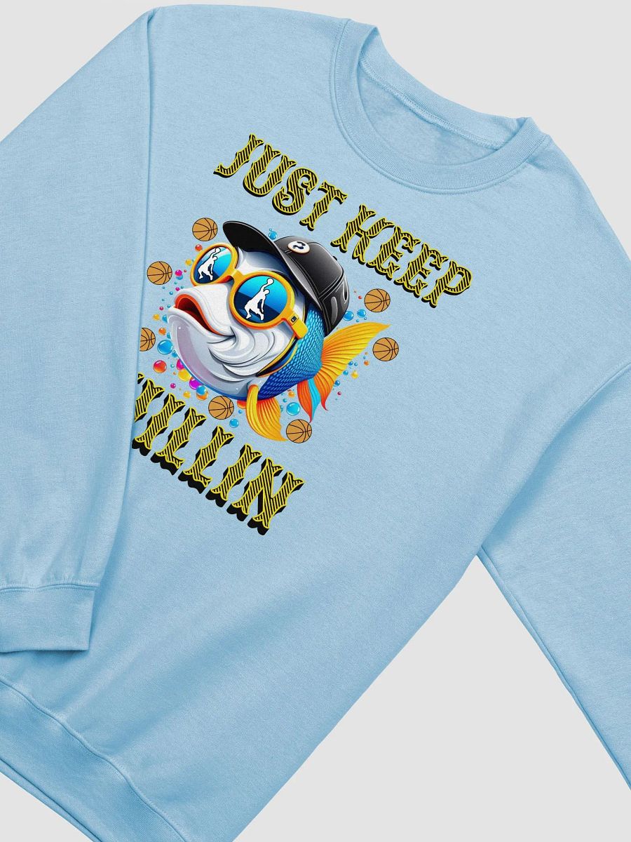 Just Keep Chillin Basketball Fish Cartoon Crewneck Sweatshirt product image (6)
