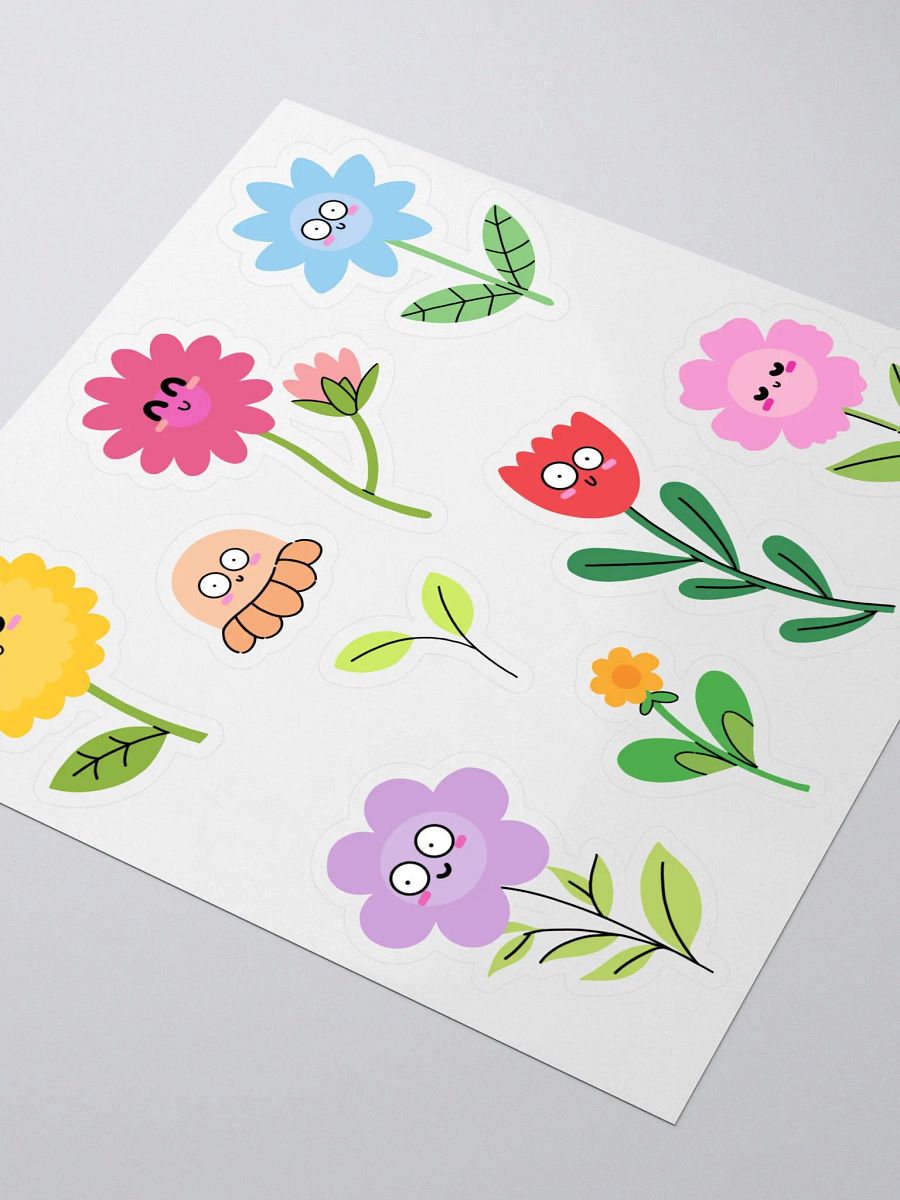 Kiss-Cut Kawaii Flower Stickers Pack – Cute Floral Stickers Sheet for Crafting and Decorating product image (4)