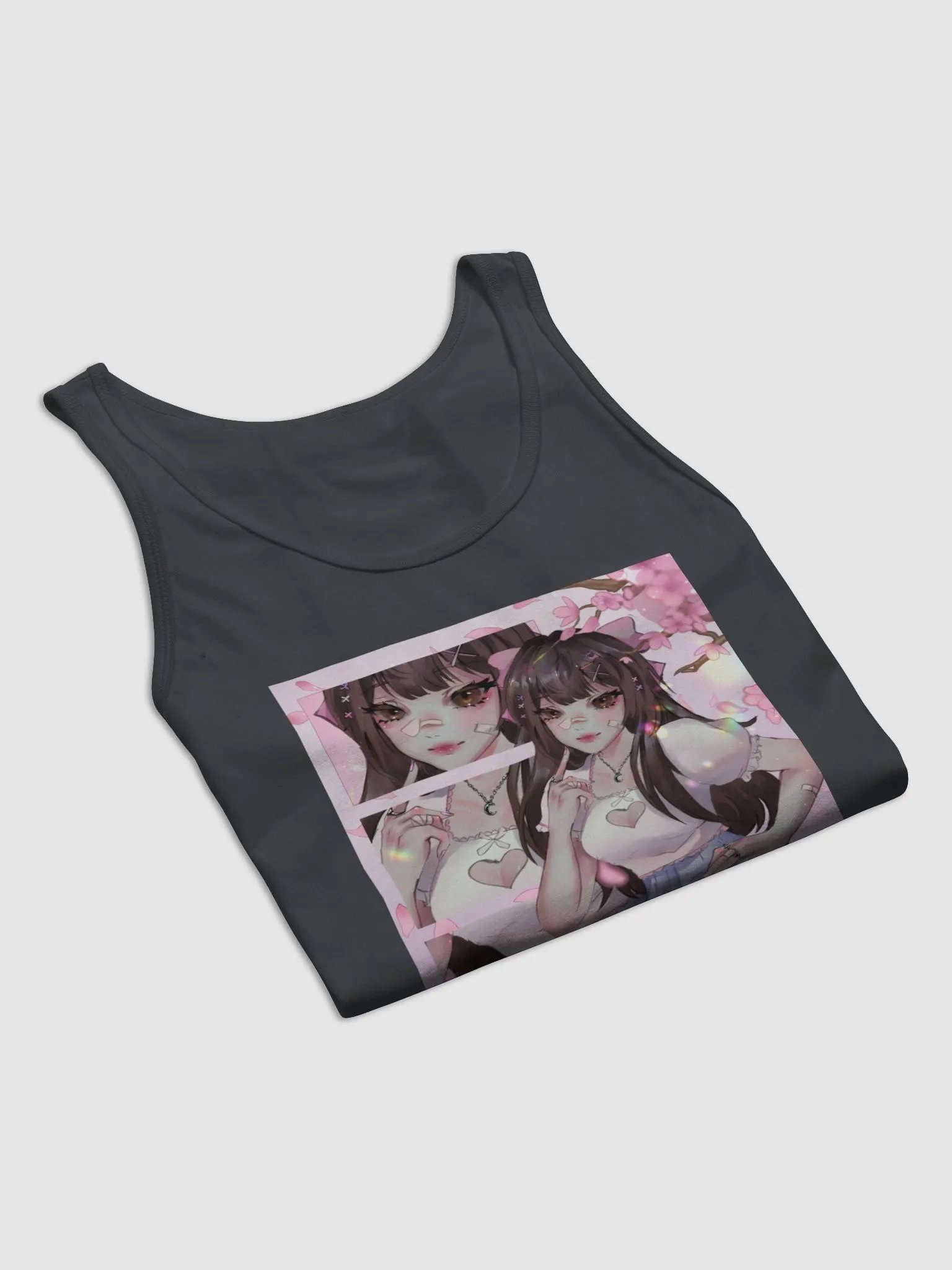 hime blossoms - men's distressed tank top ❀ product image (4)