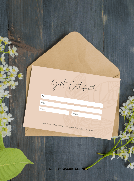 Beige and Brown Aesthetic Spa Gift Certificate Card product image (5)