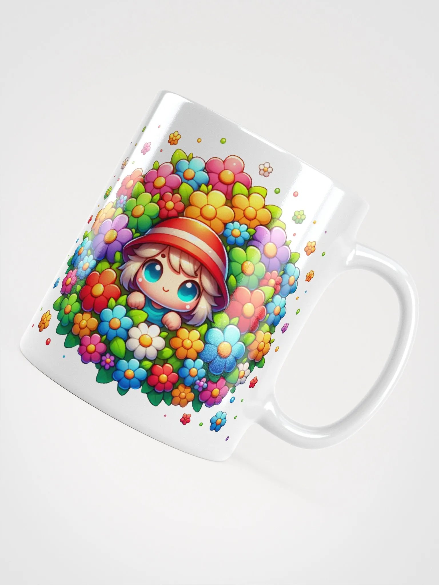 Cute Flower Girl Ceramic Mug product image (4)