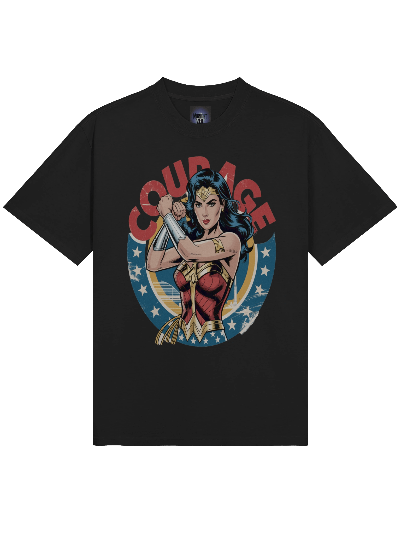 Wonder Woman Courage Eclipse Oversized Faded T-Shirt product image (5)