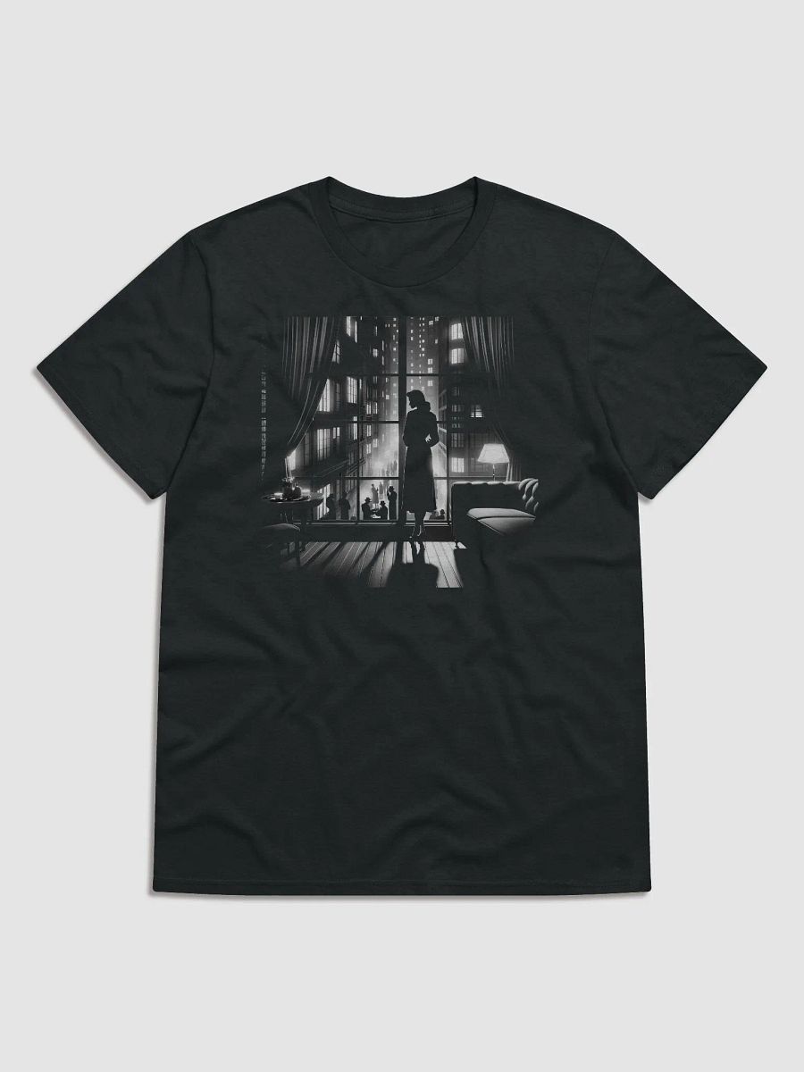 Silent Contemplation in City Lights Film Noir (Front Print Womens Tee) product image (1)