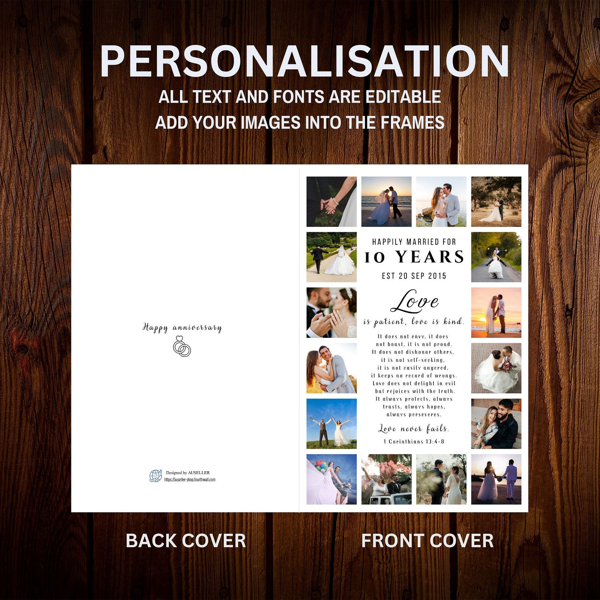 Love Is Patient Anniversary Photo Card Template product image (6)