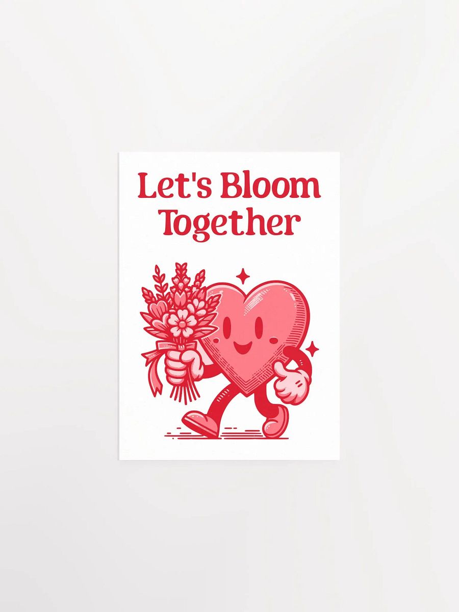 Let's Bloom Together Heart Mascot Retro Art Print product image (11)