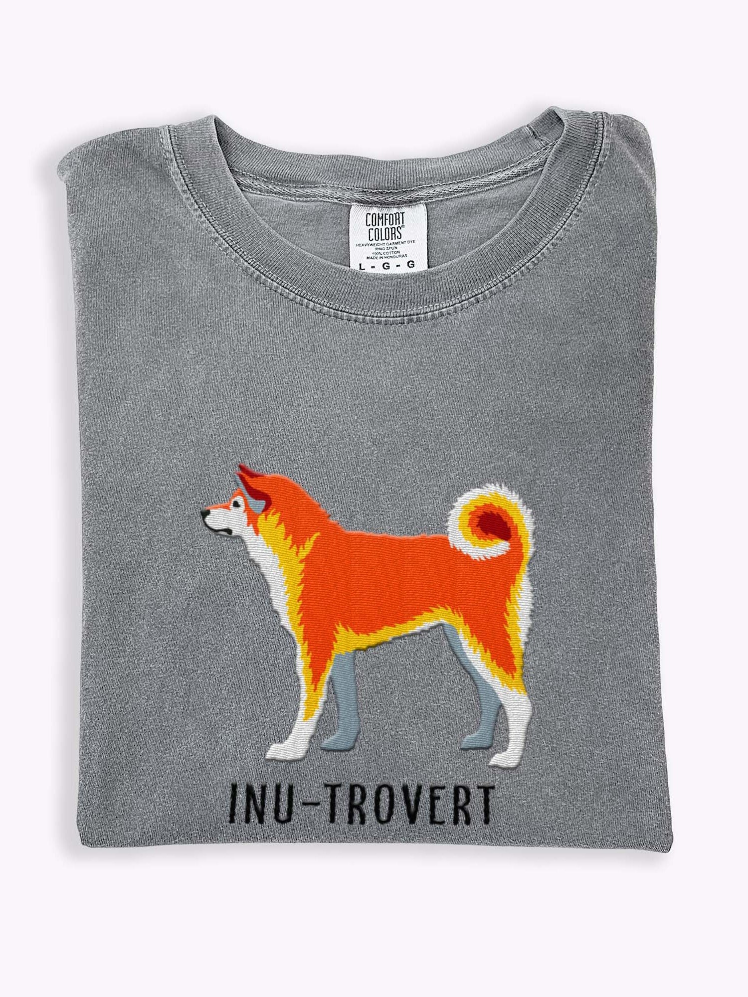Inu-Trovert T-Shirt(Embroidered) of a Japanese Akita product image (1)