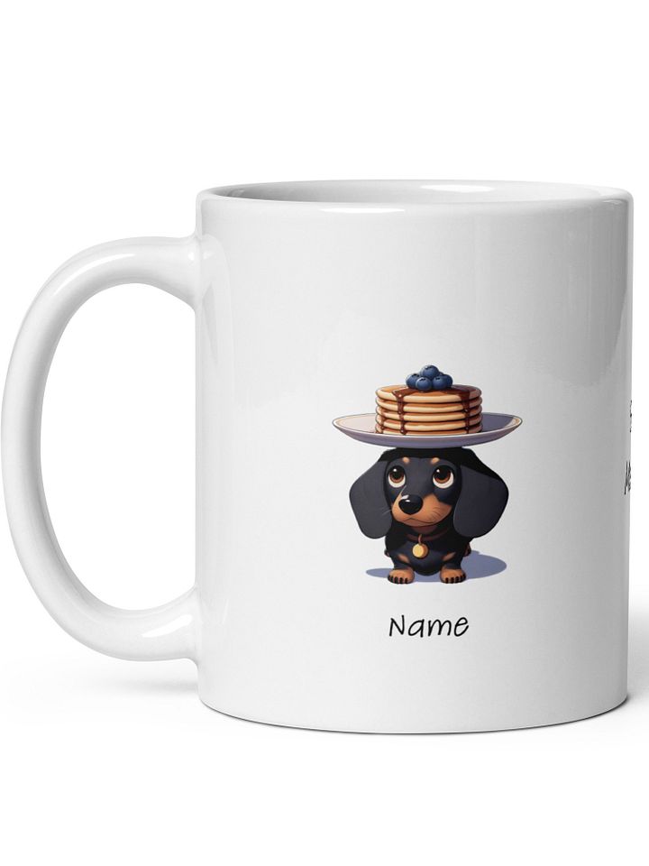 Personalized Sausage Dogs and Pancakes White Glossy Mug product image (2)