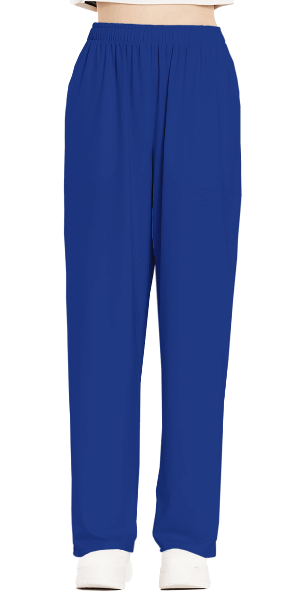 Plain Color Royal Blue Wide-Leg Pants product image (2)