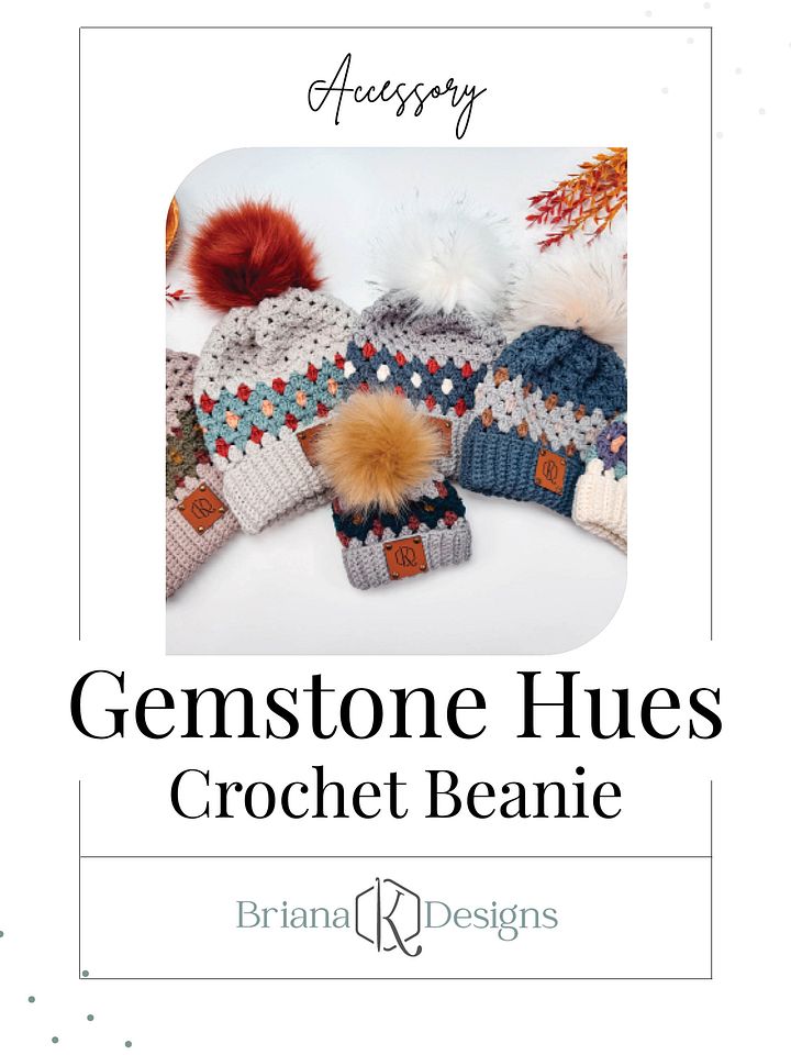 Gemstone Hues Crochet Beanie PDF Pattern product image (2)