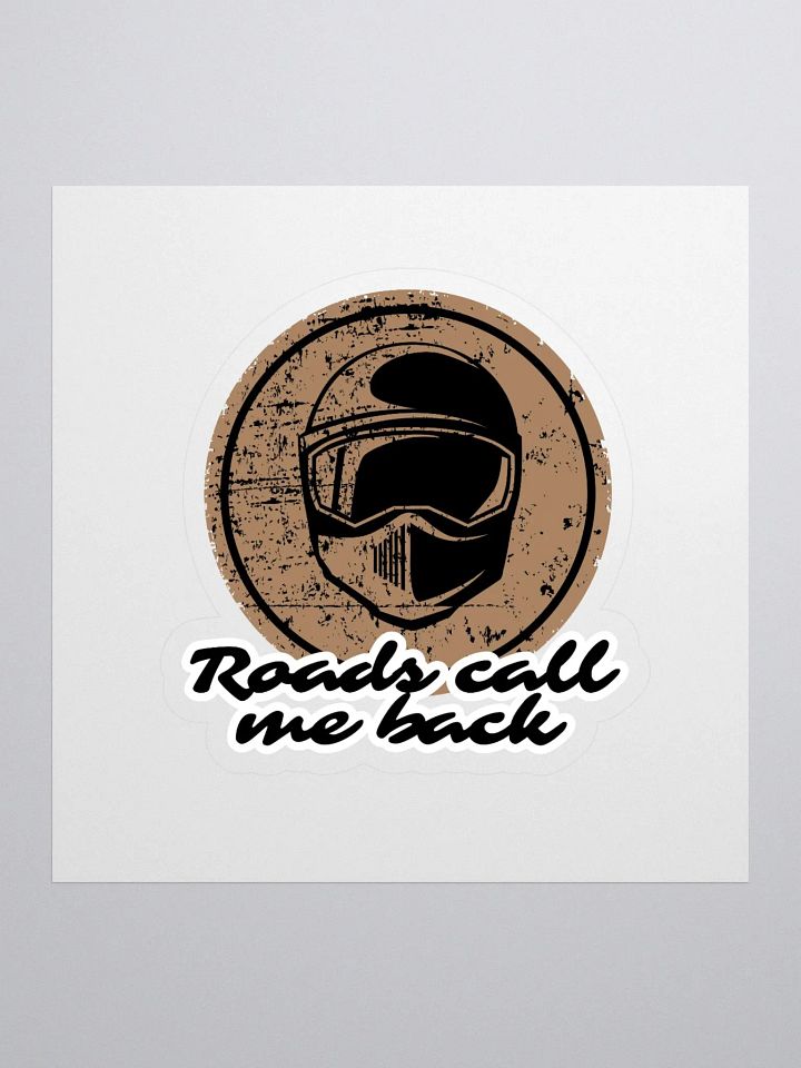 Vintage Motorcycle Helmet Kiss Cut Stickers | Roads call me back product image (1)