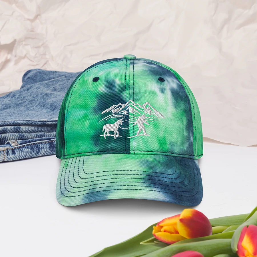 Unicorn and Rancher Tie Dye Hat with white embroidery product image (3)