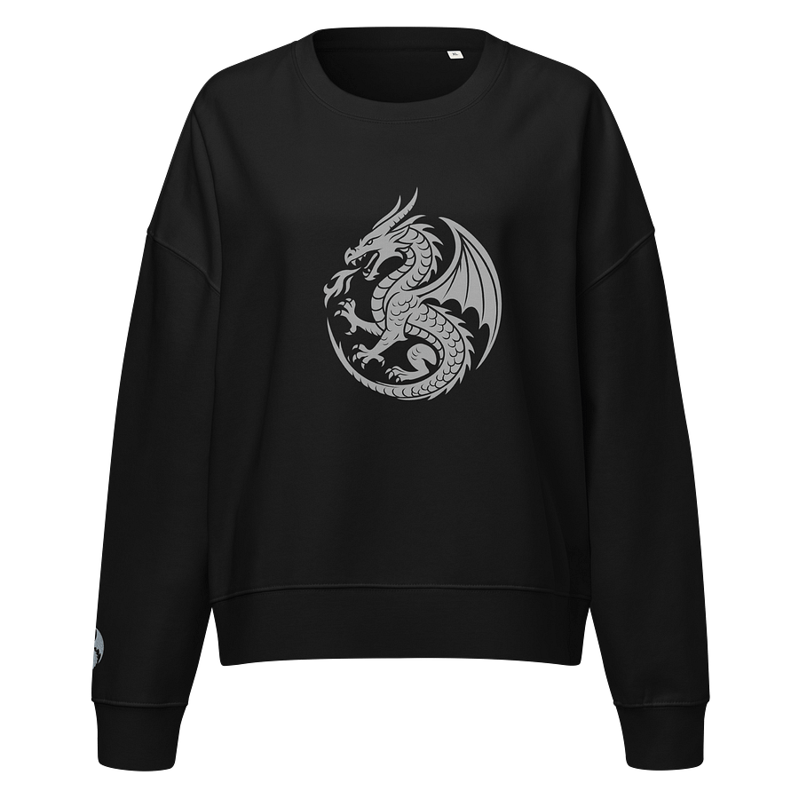 🩶 100% Organic Cotton - Silver Dragon – Eternal Flame Edition Sweater product image (1)