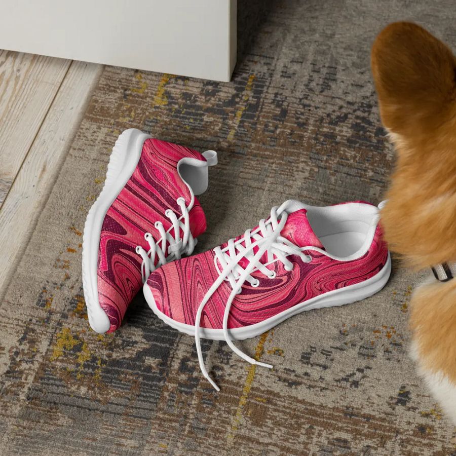 Women's Athletic Shoes - Shades of Magenta Pink Digital Fluid Art product image (10)