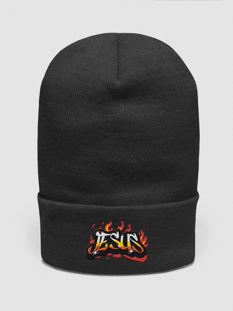 Flame-Embossed Jesus Beanie product image (1)