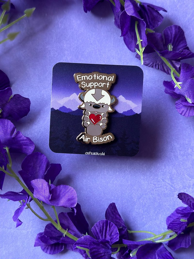 Emotional Support Air Bison Enamel Pin