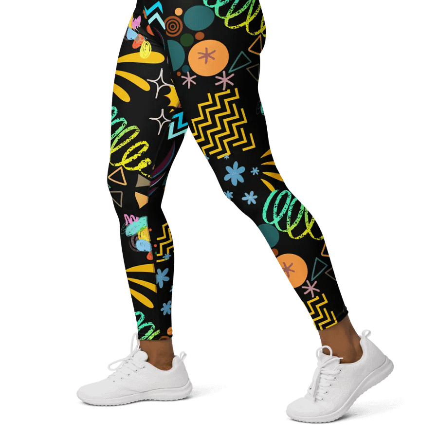 Neon Dream High-Waist Yoga Leggings - Psychedelic Geometric Patterns product image (4)