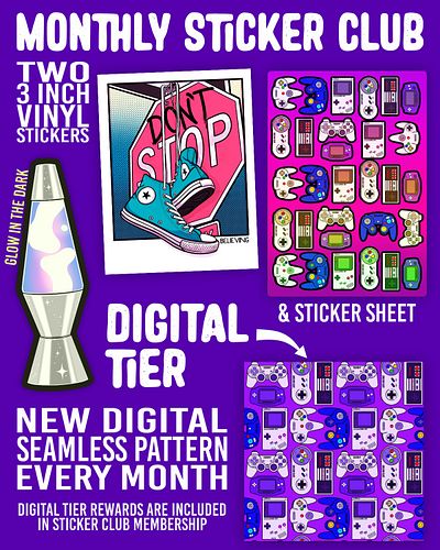 🦄 April Patreon Rewards are here!!!

Join the AK Project Unicorn Sticker Club on Patreon to get new stickers every month. 

🎱...