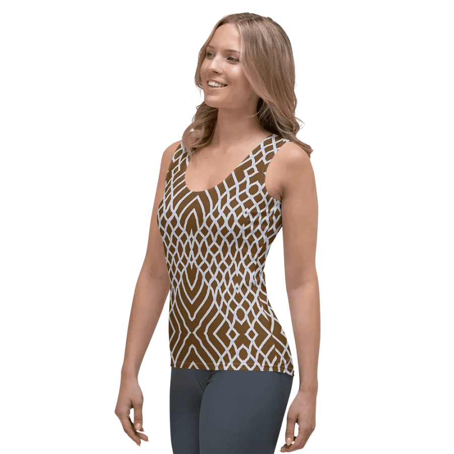 Net White and brown/All-Over Print Women's Tank Top by Sublicolor product image (3)