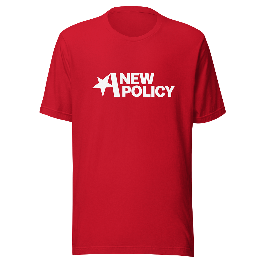 A NEW POLICY UNISEX RED T product image (1)