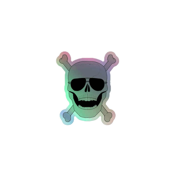 Aviator Skull Holo Sticker product image (1)