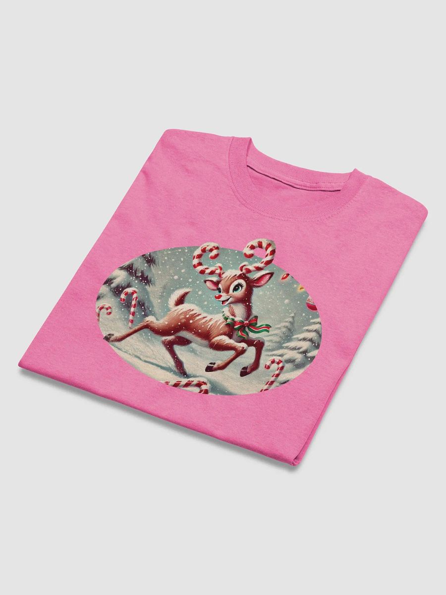 Joyful Candy Cane Reindeer Adult T-Shirt product image (4)